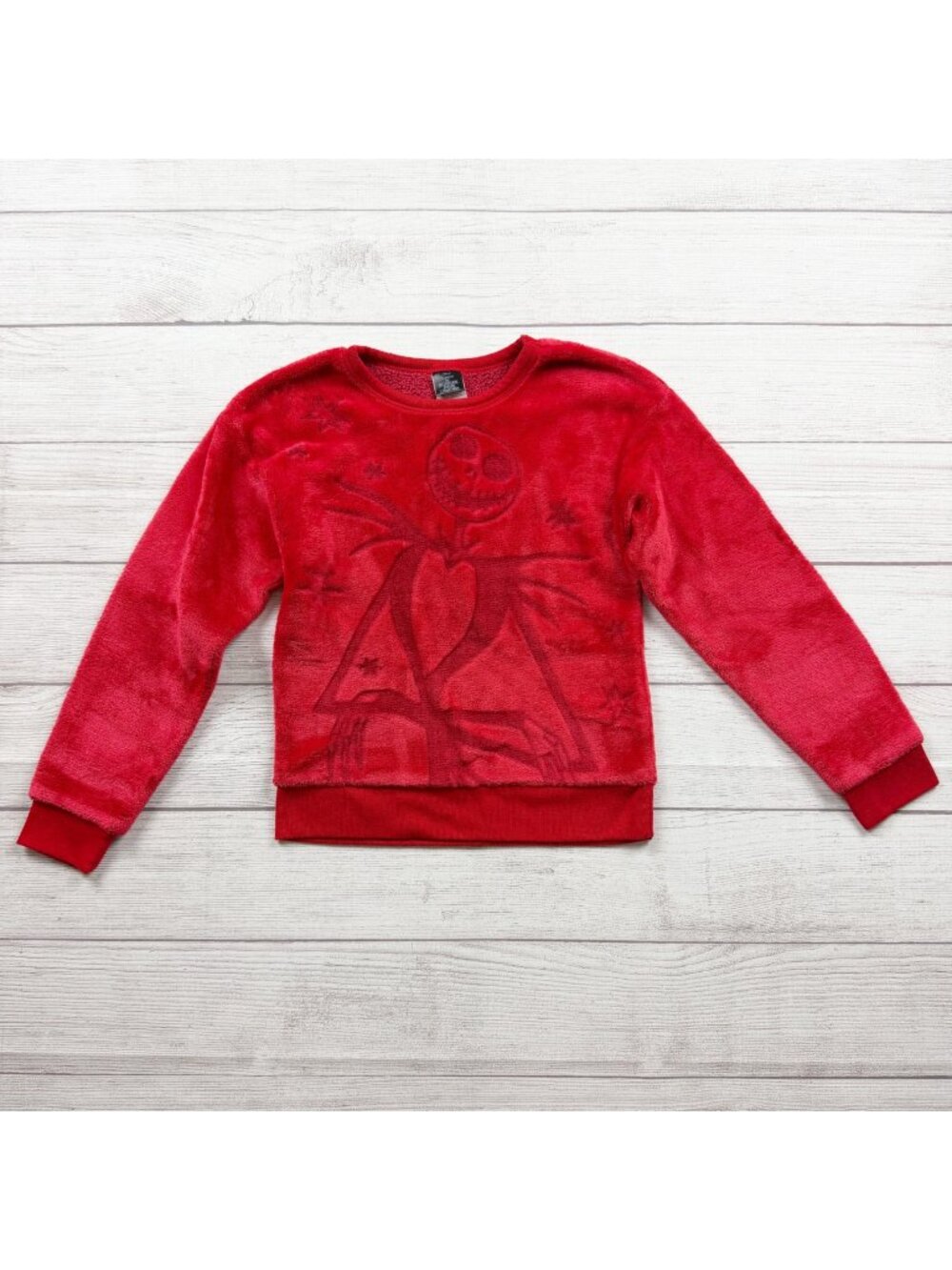 Disney The Nightmare Before Christmas Red Jack Skellington Plush Sweater M 7-8